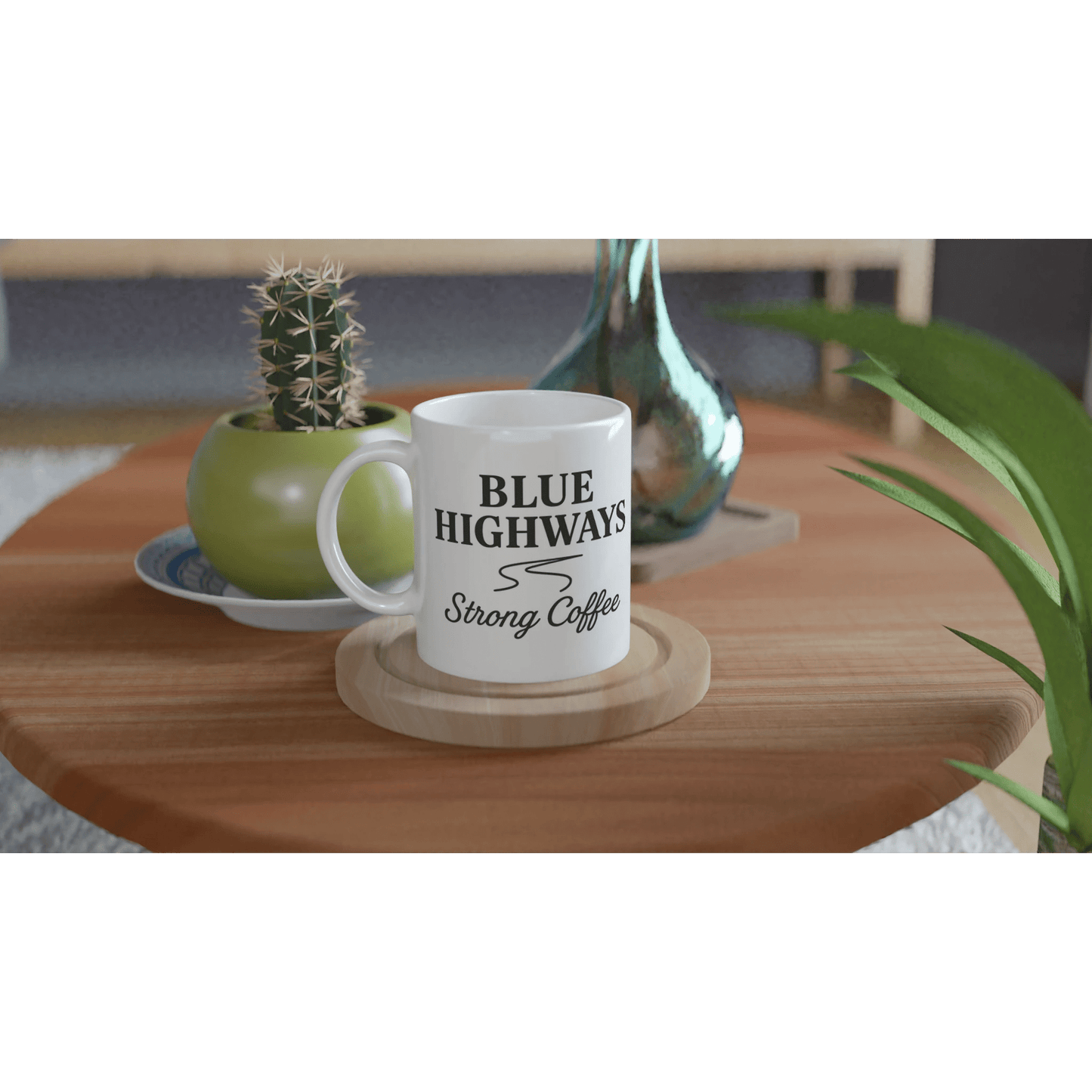 Blue Highways, Strong Coffee – Nostalgic Travel Mug for Coffee Lovers - Prairie Echo Collective