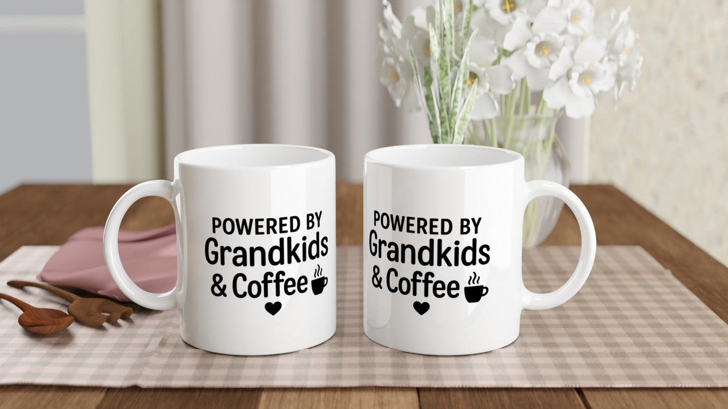 Powered by Grandkids & Coffee - Keepsake Mug for Grandmas - Prairie Echo Collective