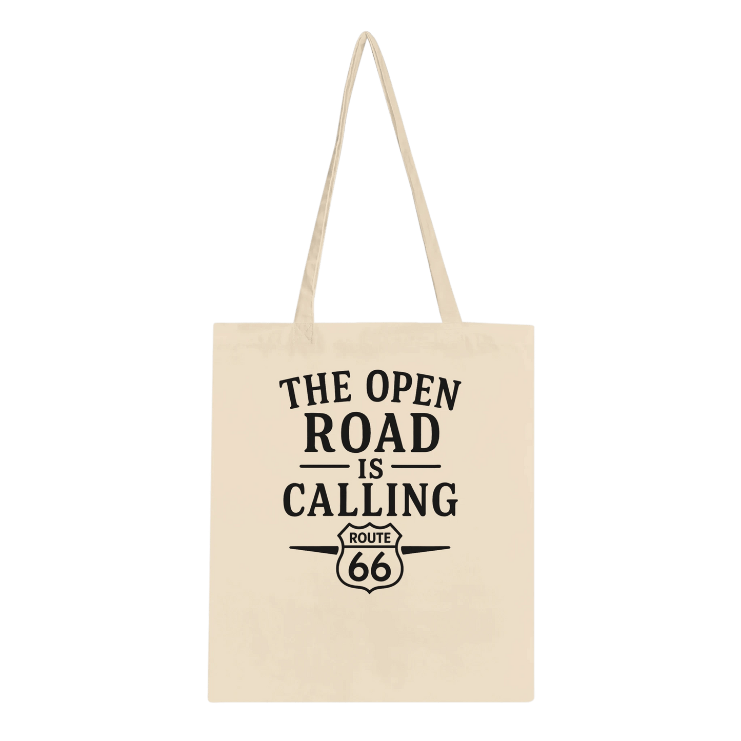 “The Open Road Is Calling” Tote Bag – Route 66 Adventure Series - Prairie Echo Collective