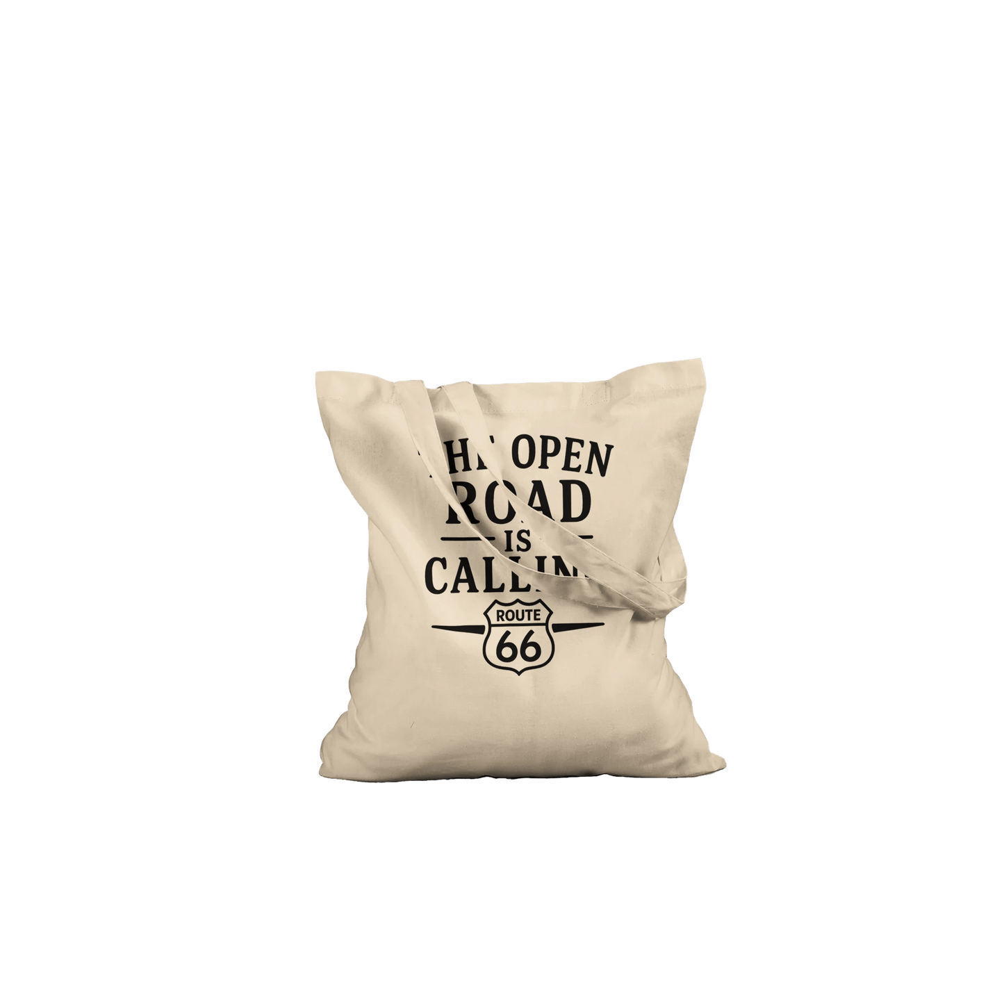“The Open Road Is Calling” Tote Bag – Route 66 Adventure Series - Prairie Echo Collective