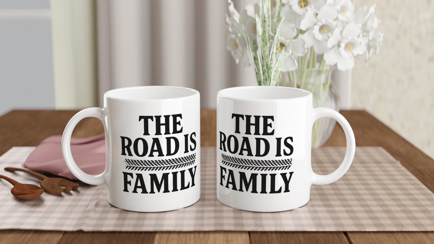 The Road Is Family – Keepsake Mug for Biker Dads - Prairie Echo Collective
