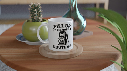 Fill Up on Memories – Retro Mug for Route 66 Buffs - Prairie Echo Collective
