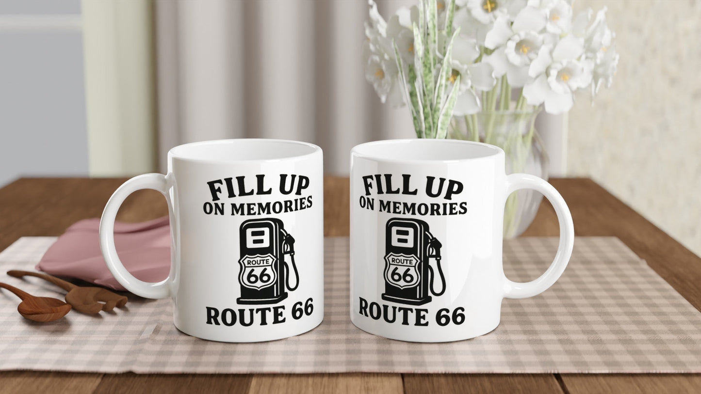 Fill Up on Memories – Retro Mug for Route 66 Buffs - Prairie Echo Collective