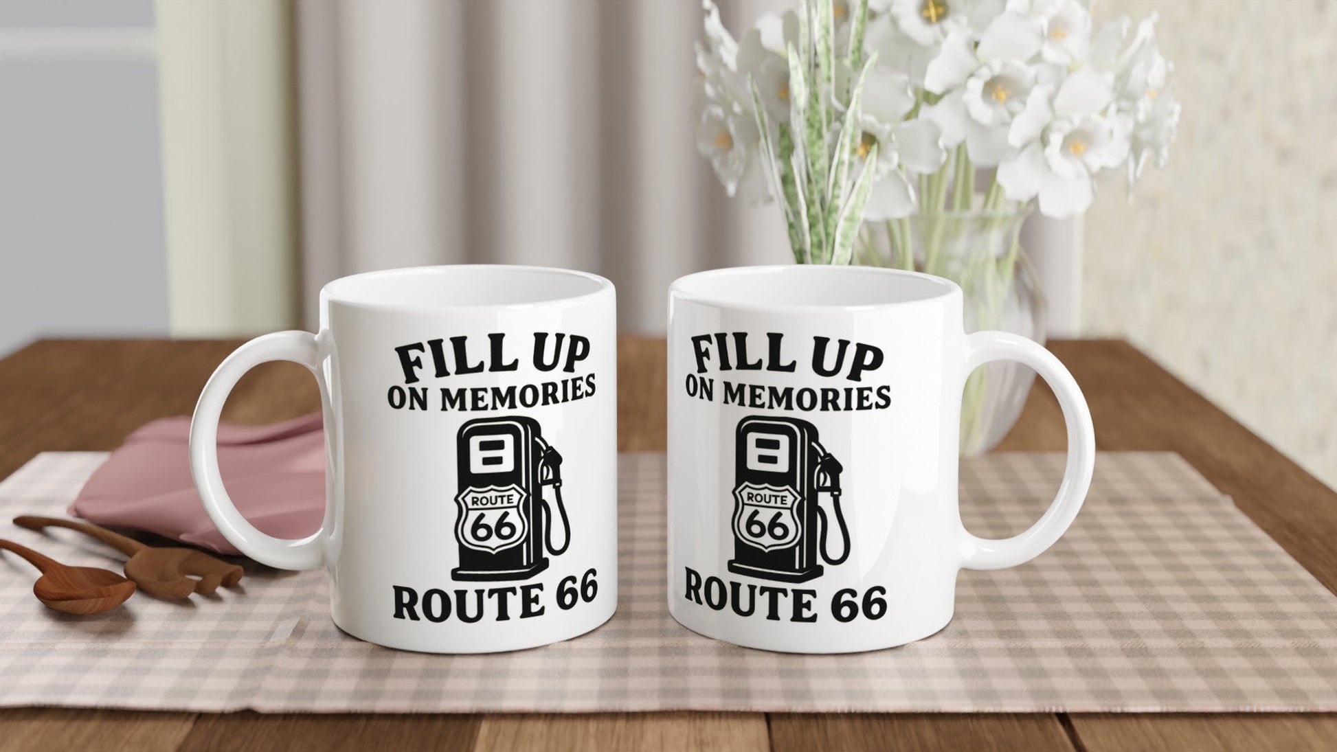 Fill Up on Memories – Retro Mug for Route 66 Buffs - Prairie Echo Collective