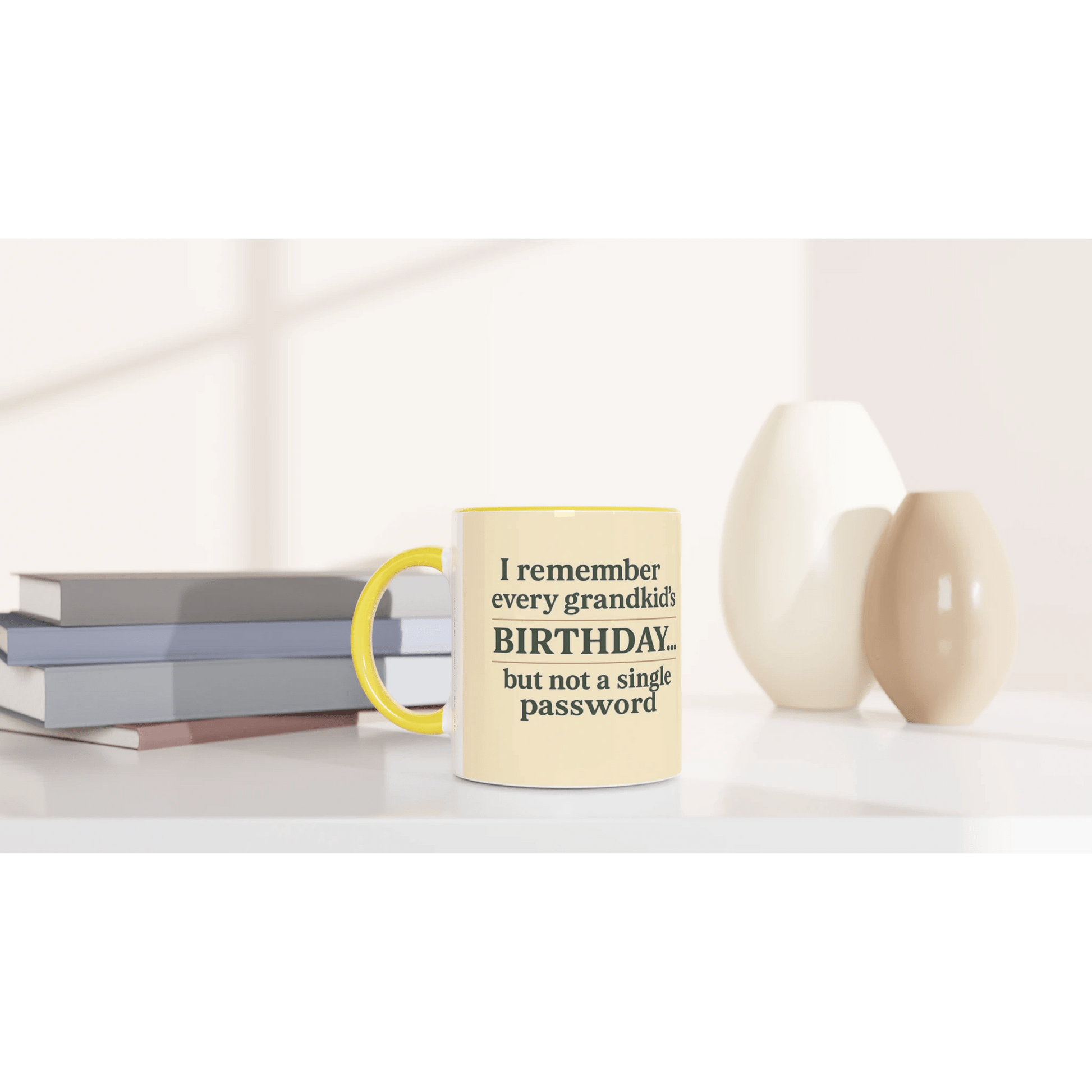 “Grandkids > Passwords” Mug – White Ceramic, 11oz - Prairie Echo Collective