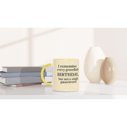“Grandkids > Passwords” Mug – White Ceramic, 11oz - Prairie Echo Collective