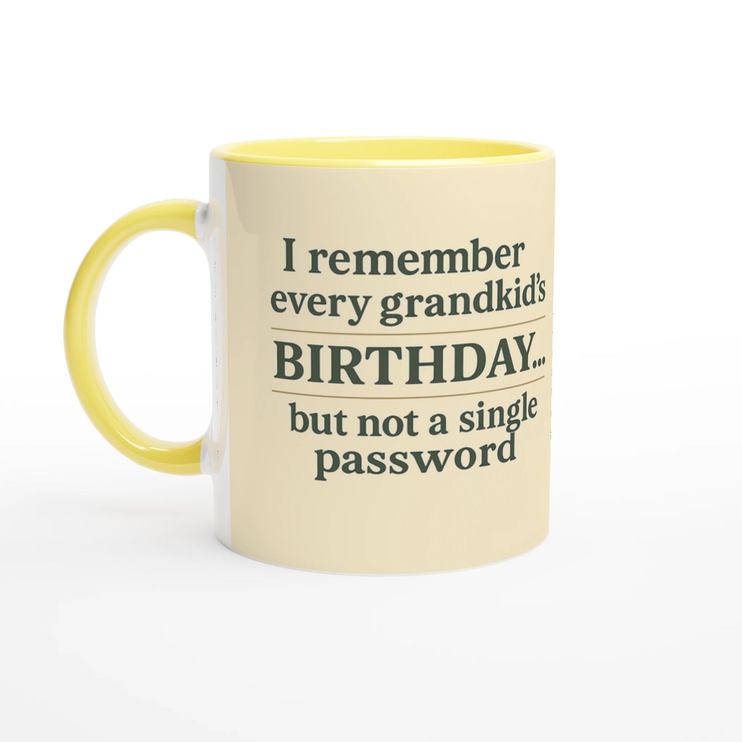“Grandkids > Passwords” Mug – White Ceramic, 11oz - Prairie Echo Collective