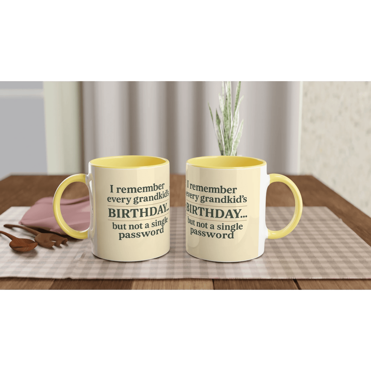“Grandkids > Passwords” Mug – White Ceramic, 11oz - Prairie Echo Collective
