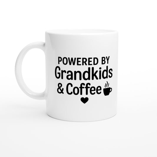 Powered by Grandkids & Coffee - Keepsake Mug for Grandmas - Prairie Echo Collective