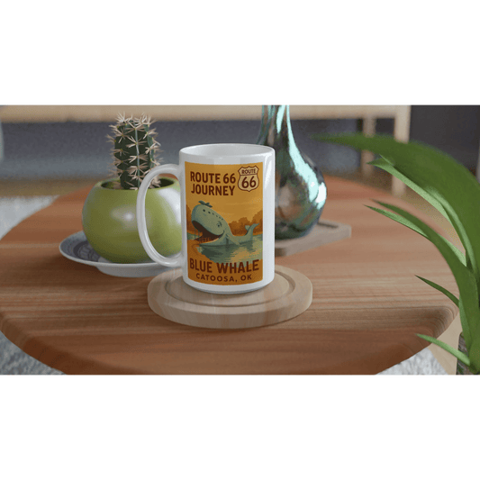 Route 66 Landmark Mug – Blue Whale of Catoosa (15oz) - Prairie Echo Collective