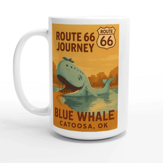 Route 66 Landmark Mug – Blue Whale of Catoosa (15oz) - Prairie Echo Collective