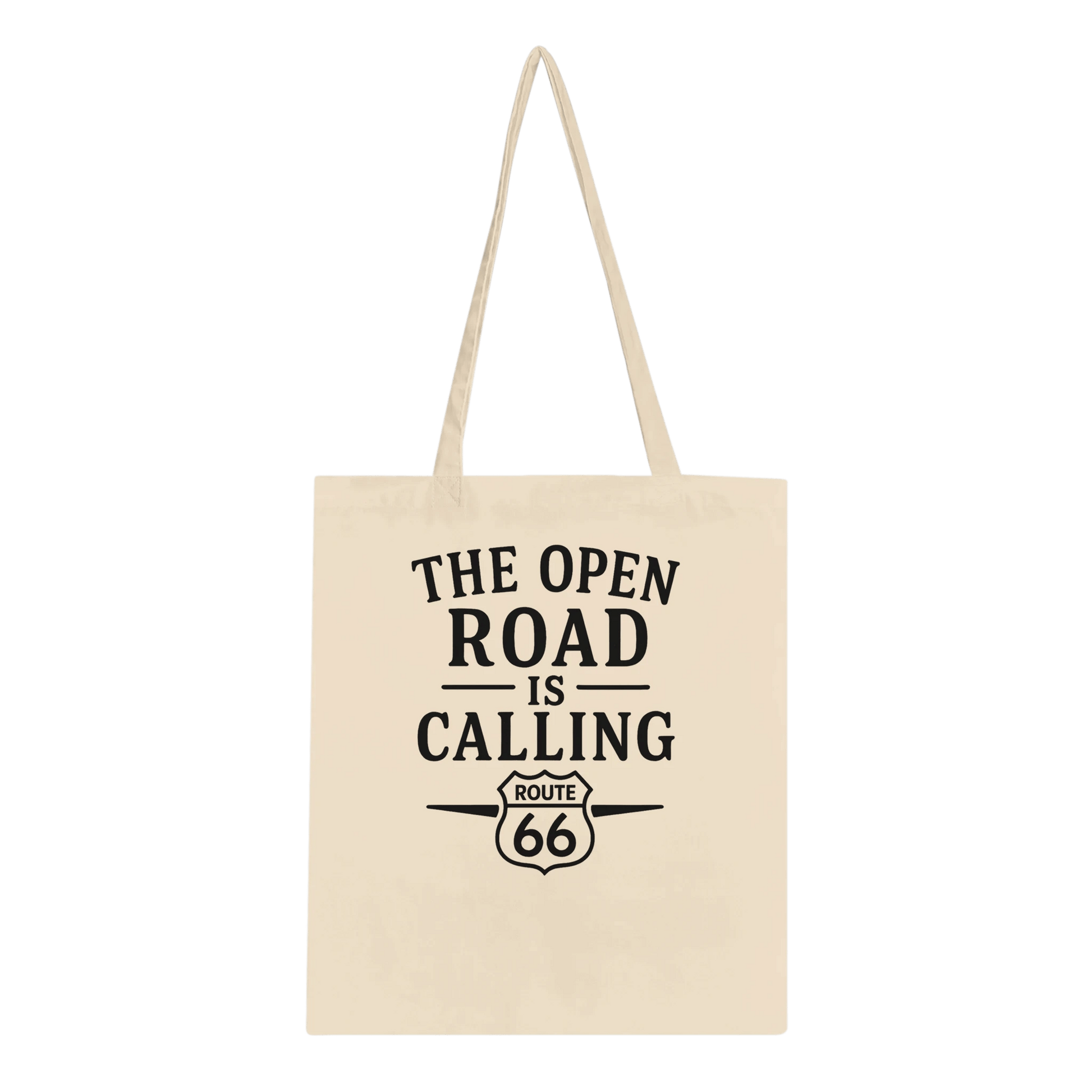 “The Open Road Is Calling” Tote Bag – Route 66 Adventure Series - Prairie Echo Collective