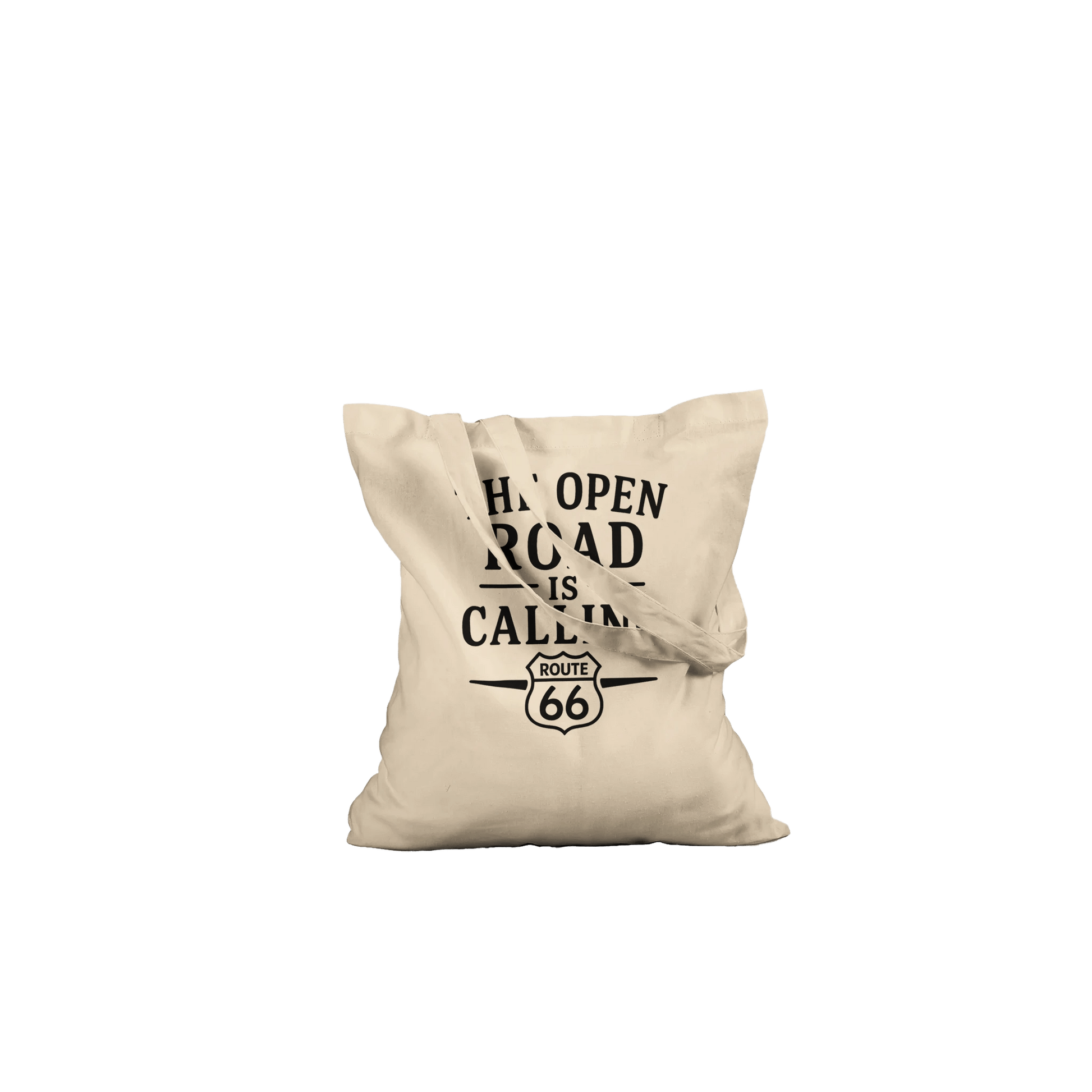 “The Open Road Is Calling” Tote Bag – Route 66 Adventure Series - Prairie Echo Collective