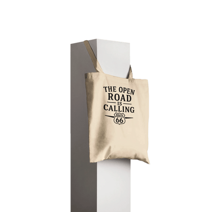 “The Open Road Is Calling” Tote Bag – Route 66 Adventure Series - Prairie Echo Collective