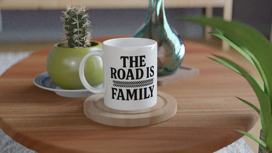 The Road Is Family – Keepsake Mug for Biker Dads - Prairie Echo Collective